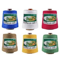 Kit 6 Barbante EcoBrasil 1kg Fio 8 Algodão Soberano Crochê Tricô Artesanato Tapete Trabalhos Manuais