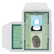 Porta Documento Plástico Protetor RG Identidade Tamanho 70x105 mm 100 Unidades ACP P-7 C/ Aba P7