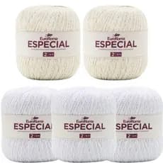 Kit 5 Barbante Fio 2 Especial 1700 Metros 295 TEX Euroroma 85% Algodão Crochê Tricô Bolsas Amigurumi