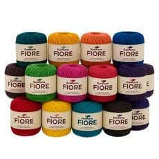 kit 12 Linhas Fiore Fio 2 Novelo 500 Metros de 295 TEX e 85% Algodão Euroroma Crochê Tricô Amigurumi