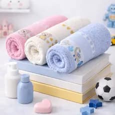 1, 2 ou 3 Toalhas de Banho Infantil Barra para Personalizar Algodão Suave Macia Leve