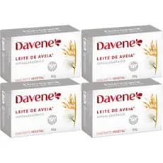 4UN Sabonete Vegetal Leite Aveia Hipoalergenico 90g Davene