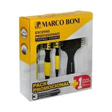 KIT PROFISSIONAL 3 ESCOVAS CERAMICA P/M/G RAQUETE  MARCOBONI