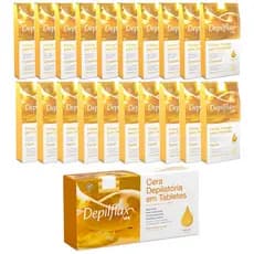 KIT DEPILAÇÃO CERA QUENTE 1KG FOLHAS FACIAL E COPRORAL NATURAL DEPILFLAX