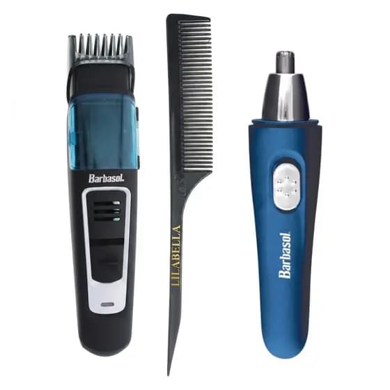 Kit Aparador Barba Vácuo 7001BS + Aparador Nariz + Pente