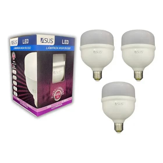 Kit Lâmpadas Led Bulbo 50w E27 Bivolt Branco Frio 6500k 127/220v Branco-frio ASUS