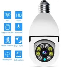 Câmera Segurança  360 ° WiFi  IP Sem Fio Câmera Panorâmica PTZ Segurança ​Doméstica Lâmpada Inteligente Rotate Auto Tracking