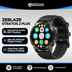 Smartwatch Zeblaze Stratos 2 Plus Tela Amoled 1,43 pol. GPS Integrado Conexão Strava 3ATM