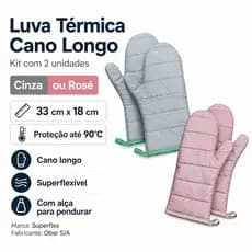 Kit 2 un Luva Térmica Cano Longo 33cm x 18cm Superflex Ober