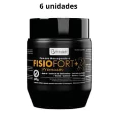 Pomada Desodorante Massageadora Fisiofort + Premium 240G - 6 unidades