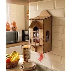 Porta Sacolas Puxa Saco em MDF
