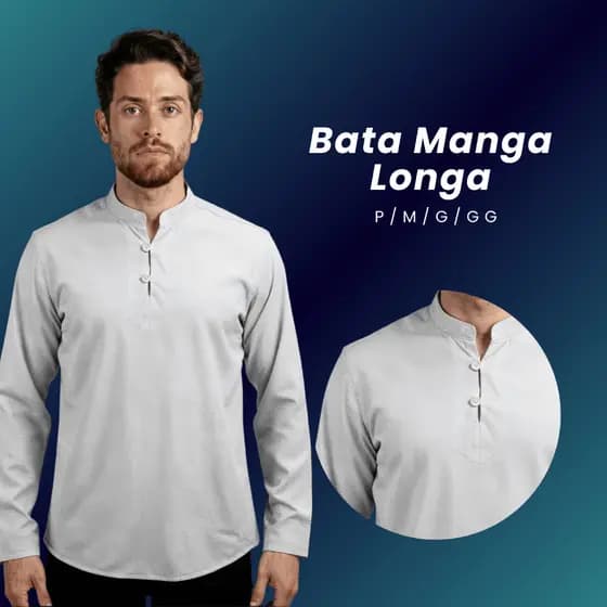 Camisa Social Bata Masculina Slim Fit Bata Manga Longa Para Revéillon Bata Para Casamento Camisa Social Estilo Bata