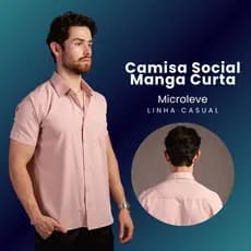Camisa Masculina Social Manga Curta Extra Grande Camisa Social Plus Size Camiseta Social Tecido Não Amassa G1 G2 G3