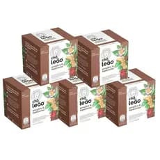 Kit 5 Chás Leão Gengibre e Especiarias com 10 Sachês Linha Frutas e Flores Leão