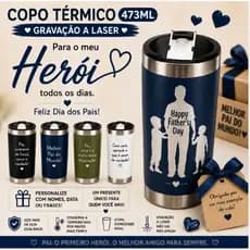 Kit 50 Copo  Térmico Personalizado Laser Confraternização para Brindes, Casamento e Aniversário Dia dos Pais