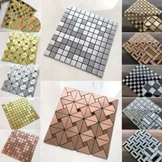 Pastilhas Auto Adesivo Decorativo Parede Prateada Metalizada Espelhada 30x30cm