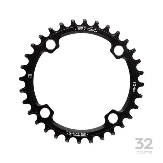 Coroa Única Single Narrow Wide BCD 104 32 Dentes Alumínio BIKE