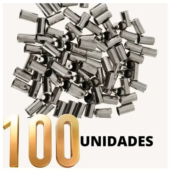 Kit 100 Terminais Cabo de Freio Alumínio Paco Bicicleta