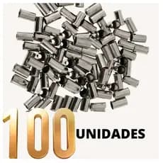 Kit 100 Terminais Cabo de Freio Alumínio Paco Bicicleta