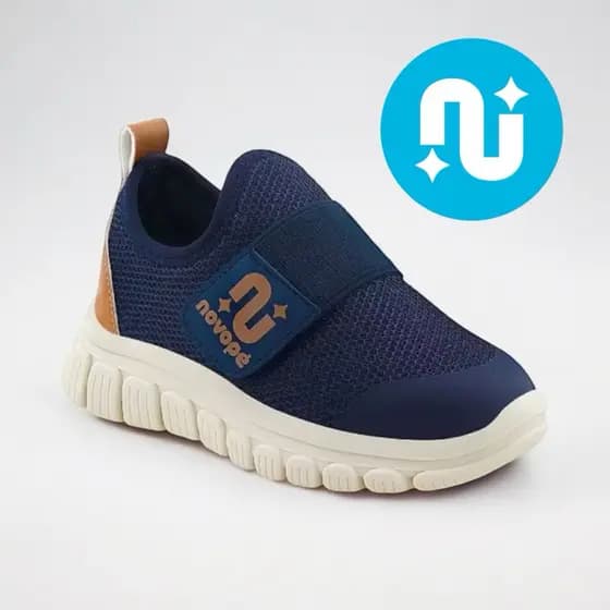 Tênis Infantil Novopé Soft Sport Super Flex Marinho Whisky