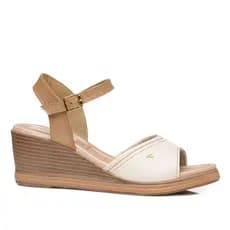 Sandália Pegada Feminino Em Couro Off White