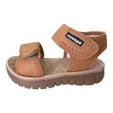 Sandália Infantil Novopé Flat Sport com e sem LED Caramelo