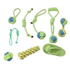 Kit 9 Brinquedos de Corda Para Cachorro Com Mordedor Bola e Puxador 100% seguro não tóxico