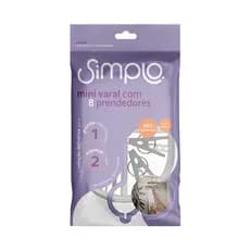 MINI VARAL COM 8 PRENDEDORES DE PLASTICO - SIMPLO LILAS