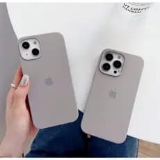 CAPA CASE SILICONE CINZA  CAPINHA AVELUDADA ABERTA NA CÂMERA PARA IPHONE XR/11/12/13/14/15/16