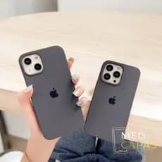 Capa Case GRAFITE ACINZENTADO Capinha Aveludada Para iPhone Silicone case