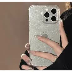 Capa Com Brilho SLIM CLEAN case de luxo Glitter Flexível Básica Brilhosa Delicada Para iPhone Brilhosa