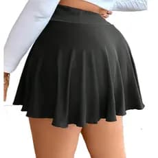 Short Saia Babado Plus Size G1 G2 G3 G4 Tapa BumBum Em Suplex Poliéster WOLFOX Fitness Academia