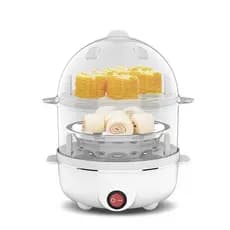 Mini Fogão elétrico multifuncional para  ovo, legumes, Cozidos e assados, Cozinha,  café da manhã, Dupla camada 220V
