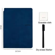 Caderno Reutilizável Whiteboard Notebook com caneta, apagando pano,Pad de couro, planejador semanal, portátil,escritório