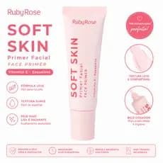 Primer Facial Ruby Rose Soft Skin Uniformiza, Hidrata e Prepara a Pele Para Uma Make Impecável