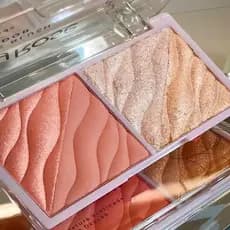 Paleta De Blush E Iluminador Multifuncional Ruby Rose Alta Fixação Textura Acetinada