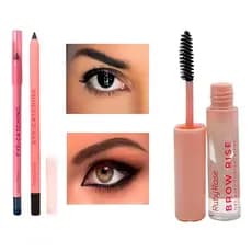 Kit Lápis De Olhos Retráttil Eye-Catching Ruby Rose e Gel Fixador Modelador Sobrancelhas Brow Rise