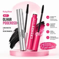 Kit Máscara de Cílios Define e Alonga Long Master + Máscara Para Cílios Ruby Rose Blow Dramatic Volume Definição