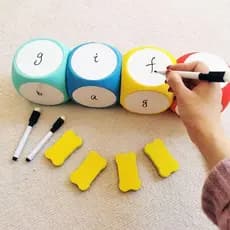 10CM Dados EVA/ Gravável e Apagável/ Brinquedos para Crianças Auxílios de Ensino Da Língua Inglesa Blocos de Construção