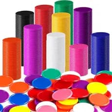 3.70 CM Kit De 50/100 Fichas De Plástico Coloridas Sem Valor Para Jogo De Pôquer Profissional Junina Festival School