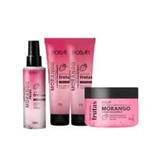 Kit de 4 Poram Linha de Frutas: Hidratante, Exfoliante, splash e Sabonete entrega Imediata