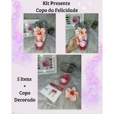 🎁Kit Presente  Copo da Felicidade Beleza Spa Facial Corporal Lembrancinhas Aniversario Envío Imediato