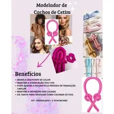 ✨ Kit Modelador de Cachos Curling Rod de Cetim + 2 Xuxinhas – Resultado Perfeito com Entrega Imediata! ✨