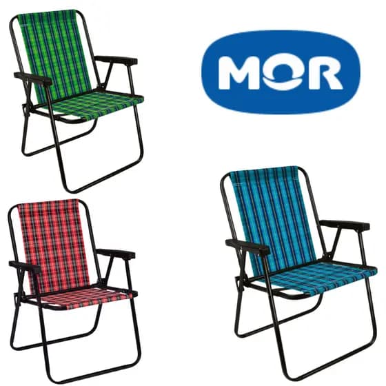 Cadeira de Praia aço Xadrez Dobrável Jardim Piscina Camping Portátil Mor cores Oferta