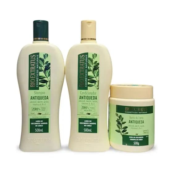 Shampoo Condicionador Máscara Antiqueda Bioextratus 500mlg Banho Creme Crescimento Jaborandi Alecrim