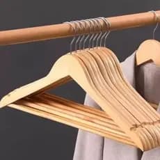 Cabide Madeira Envernizada Kit 3 Peças Ternos Blusas Camisas Armazenamento Elegante