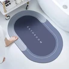 Tapete Banheiro Oval 58x38cm PVC Antiderrapante Previne Umidade Conforto Piso Segurança Resistente