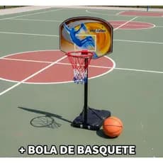 Tabela Basquete Completa Bola Infantil Aro Rede Suporte Parede Chão Brinquedo Esporte DiversãoTreino