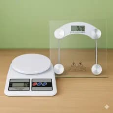 Kit Balança de Banheiro + Balança de Cozinha Alimentação Fitness Alimentos Saúde Verão Academia Pesa
