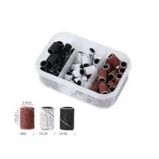 Kit Lixa Refil Para Broca Mandrill 3 Em 1 #80 #120 #180 Kit Caixa Refil com 75 Lixas para Unhas p/ Lixadeiras Elétricas
